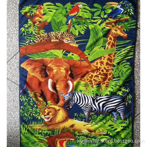 Microfiber Jungle Printed Bath Towel Beach Towel (WJ-B1024)
